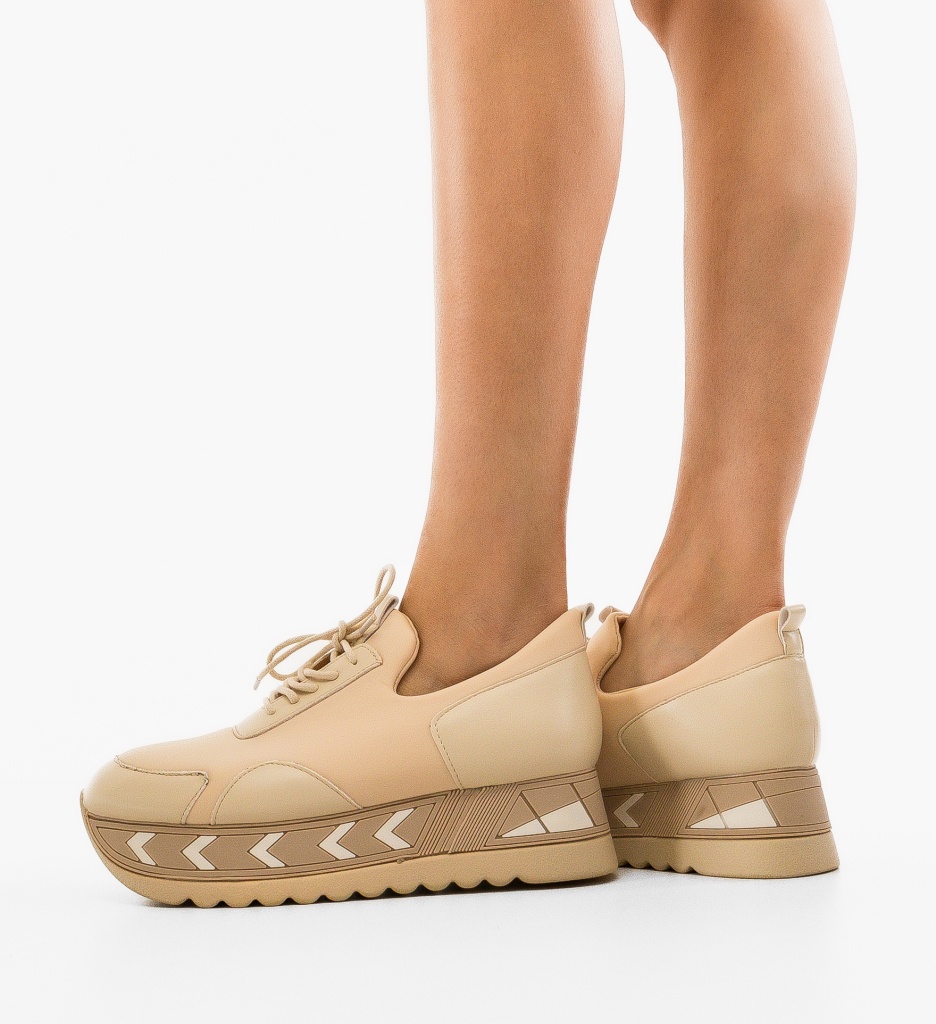 Sneakers Dama Gazy Bej - Confort și Stil