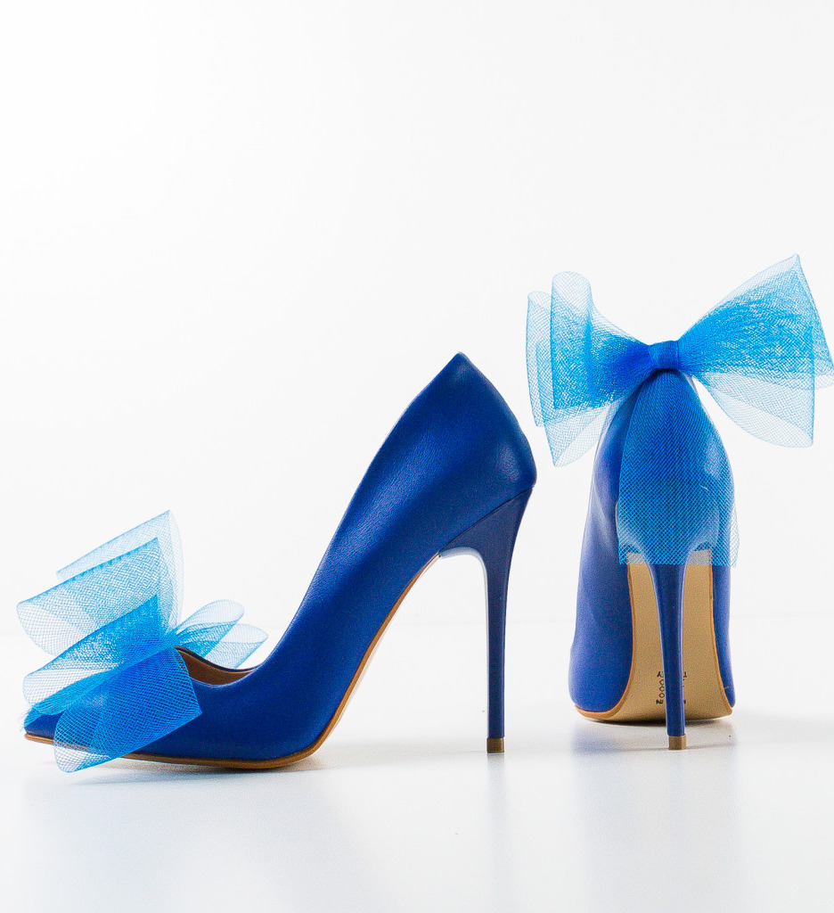 Pantofi dama Merlyn Bleumarin cu Toc Eleganți - imagine 8