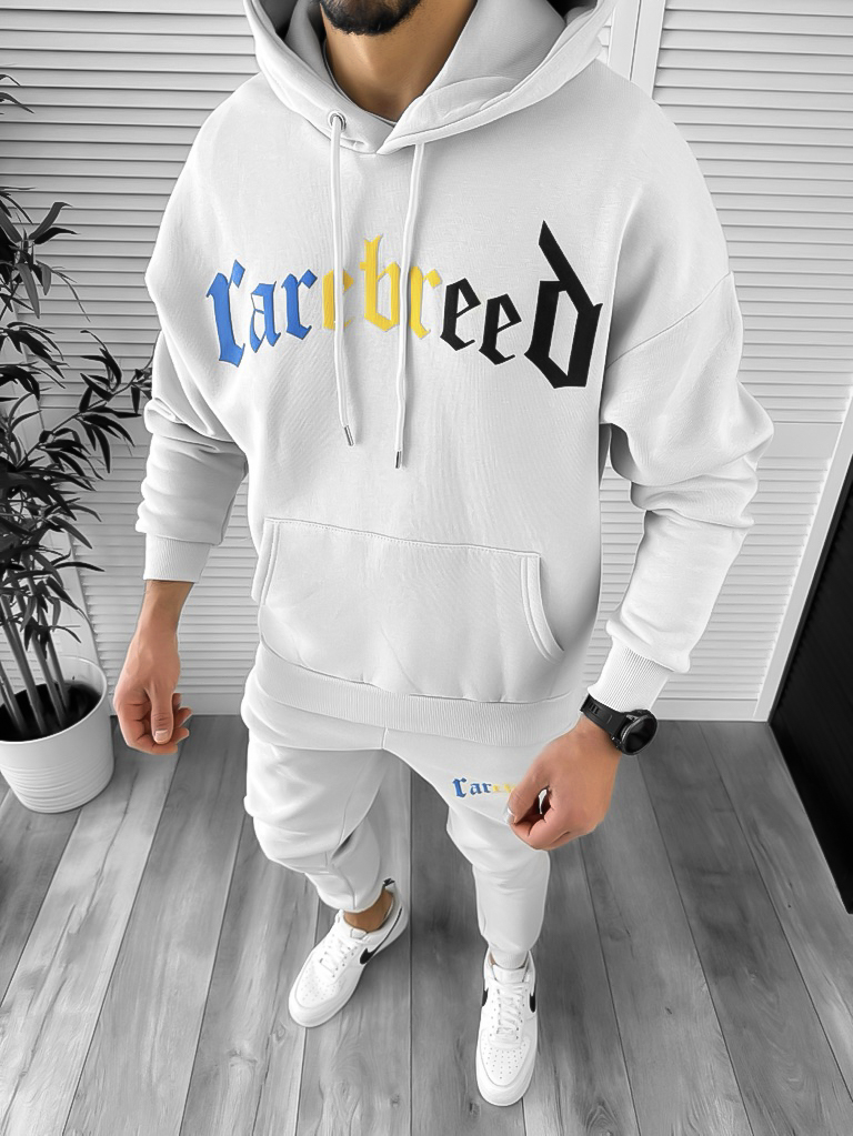 Trening Barbati Slim Fit Gri din Bumbac