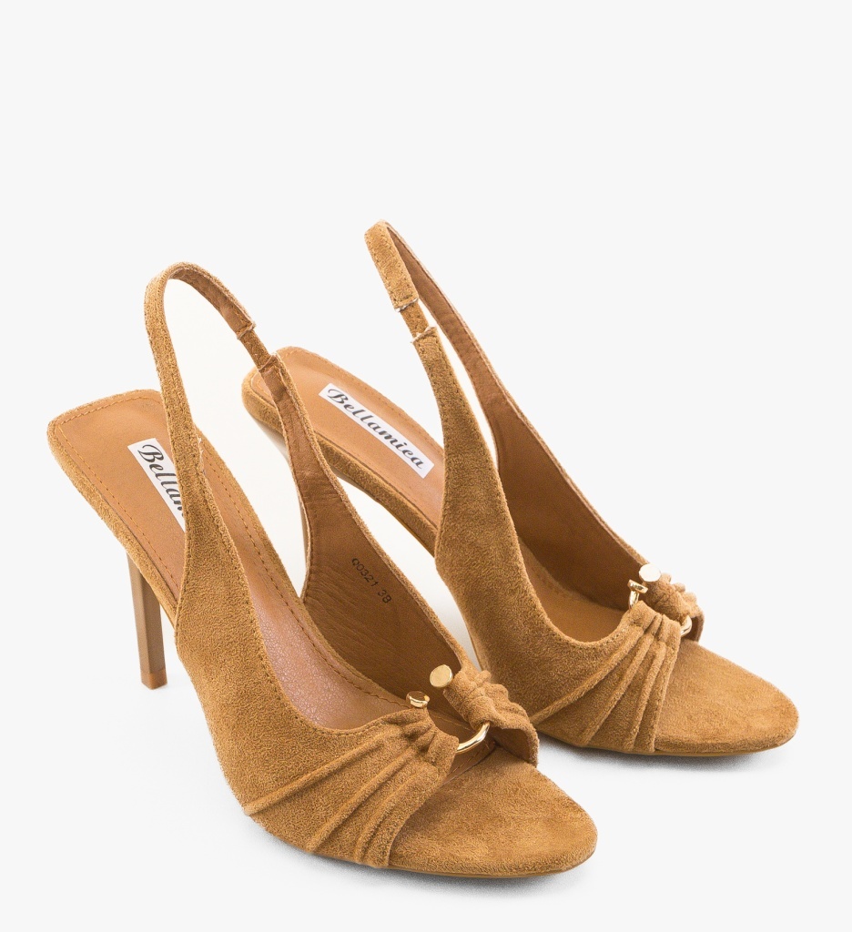 Sandale Dama Aytart Camel Elegante cu Toc