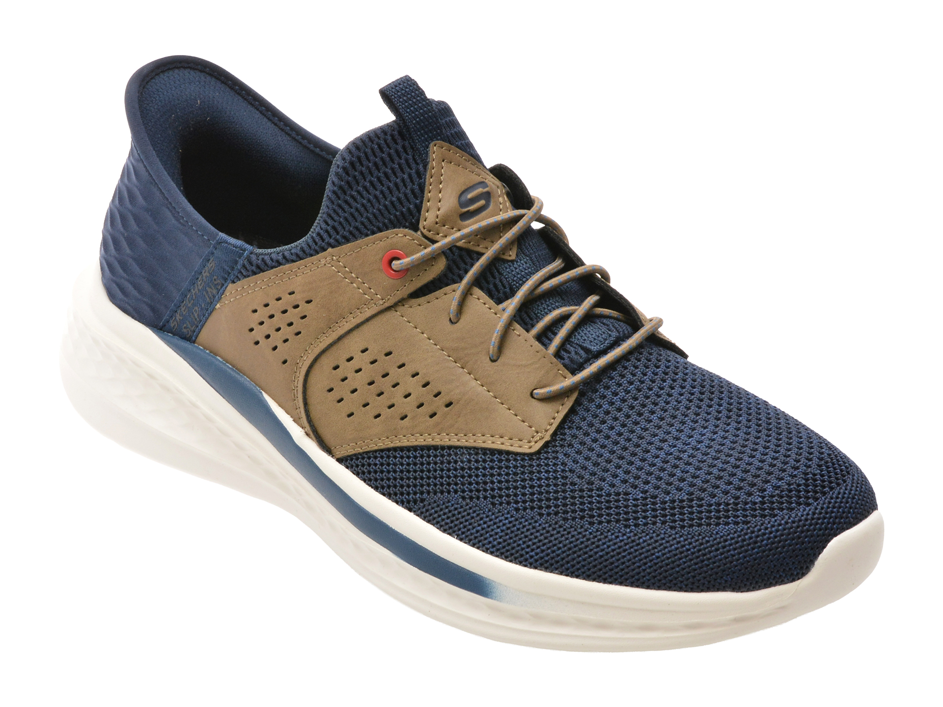 Pantofi Skechers SLADE Bleumarin, Confort Slip-On - imagine 2