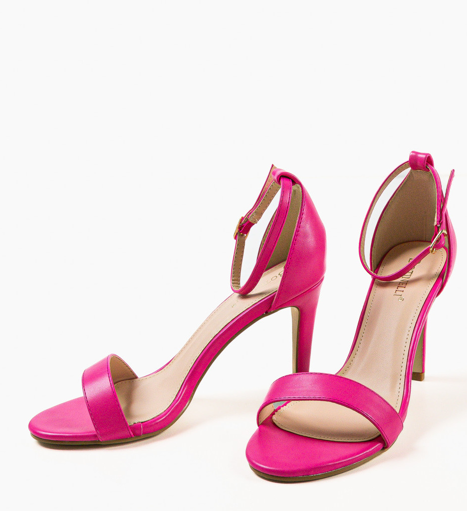 Sandale cu toc Rekoman Fuchsia Elegante - imagine 6