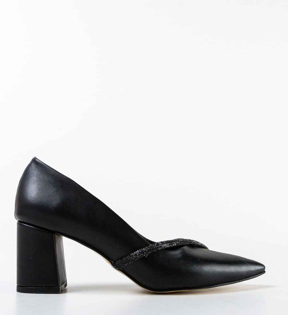 Pantofi Lewis Negre Eleganți cu Toc - imagine 4