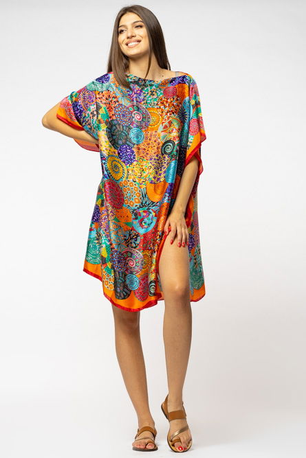 Rochie Poncho Plajă Shopika | Mandale Multicolore