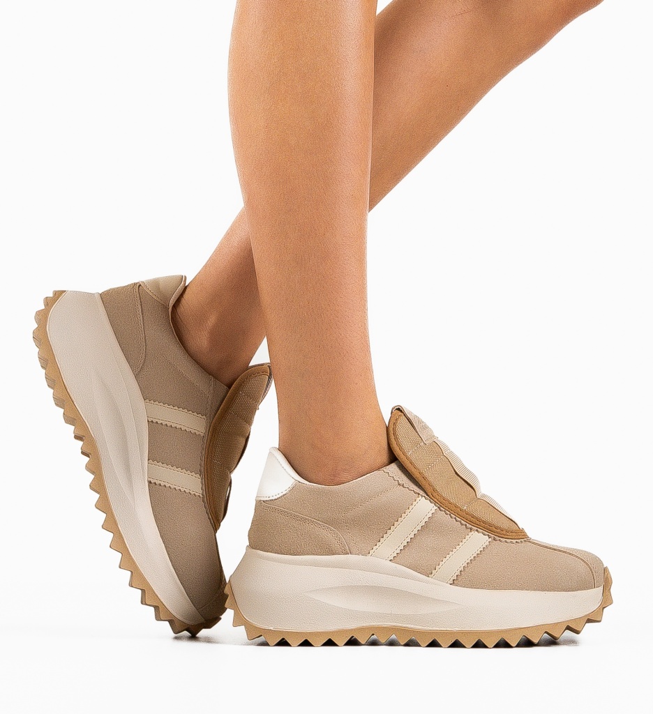 Sneakers Dama Yeasy Bej - Confort și Stil - imagine 2