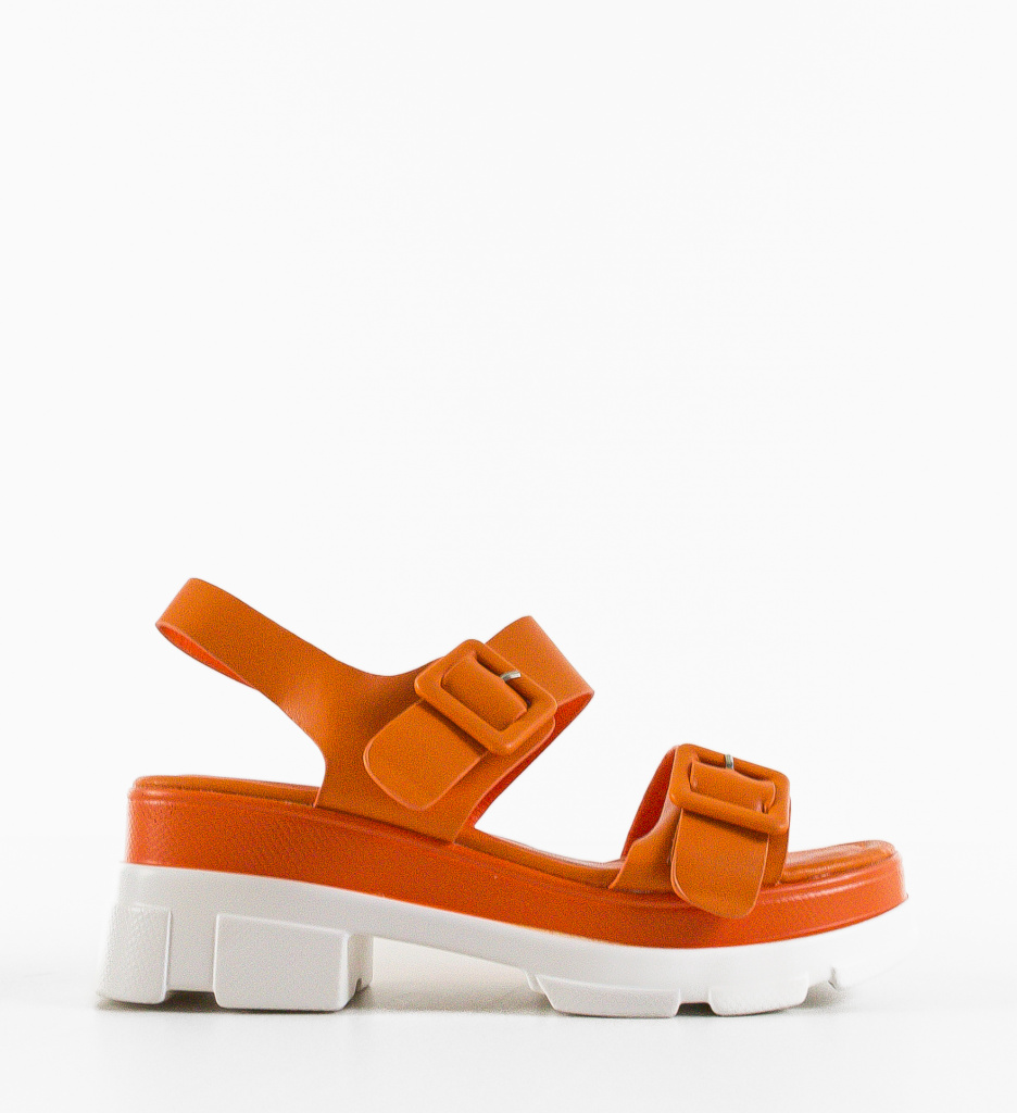 Sandale Dama Portocalii Robute - Confort & Stil - imagine 7