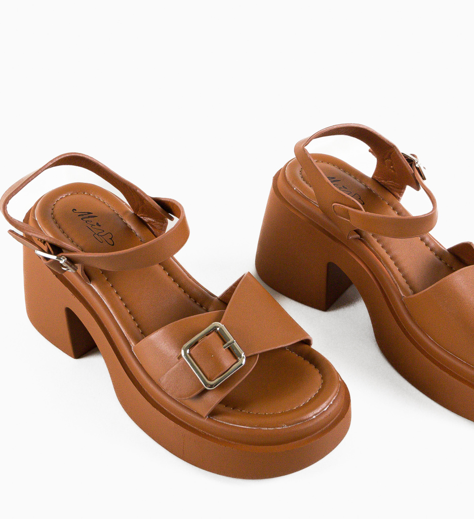 Sandale cu toc Tripoli Camel - Eleganță și Stil - imagine 6