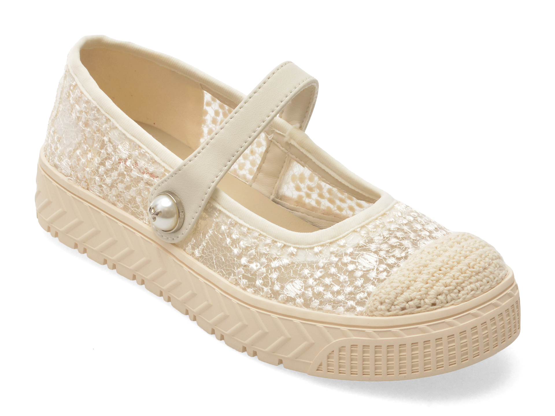 Pantofi PASS Collection bej cu velcro | Confort