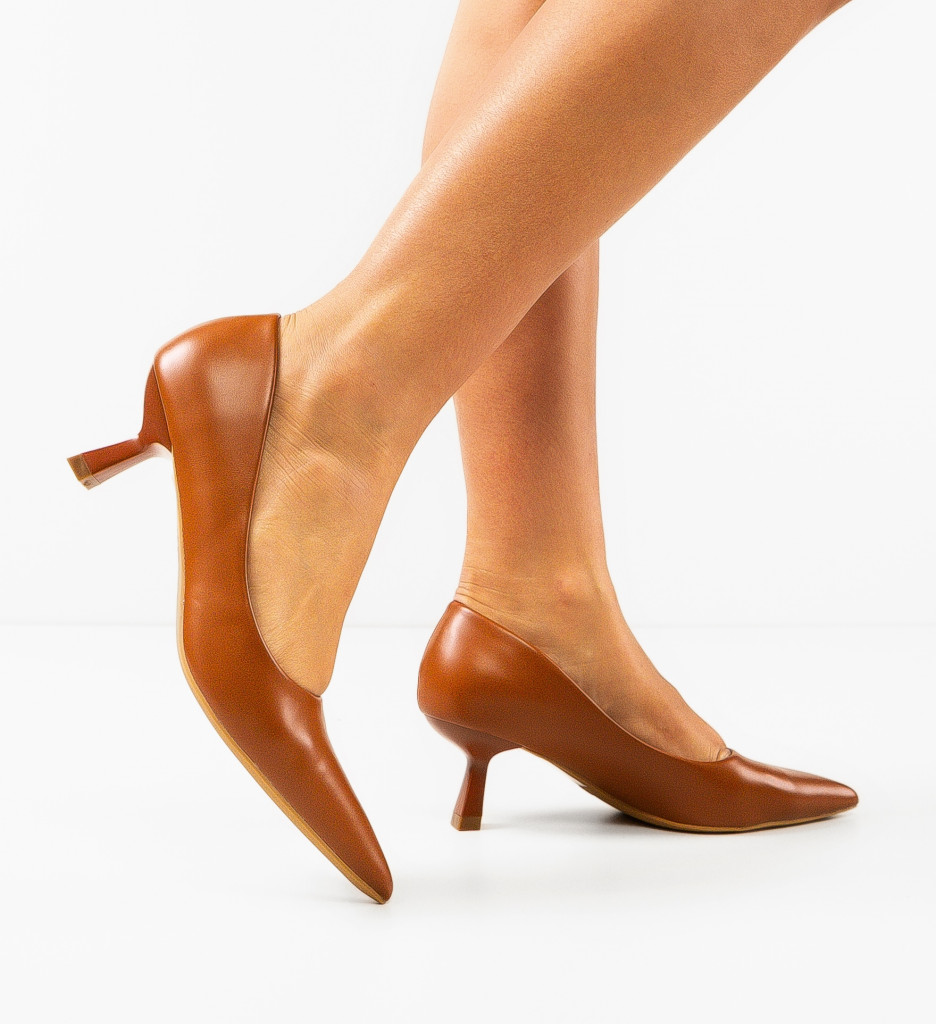 Pantofi Reid Camel cu Toc Eleganți - Stil și Confort - imagine 3