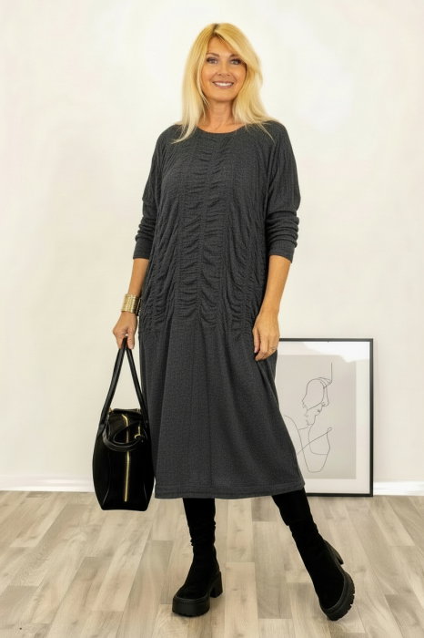 Rochie Midi Gri Tricotaj U See