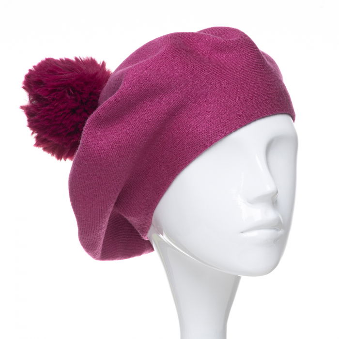 Bereta Shopika Mov Zmeură cu Mot | Eleganță și Stil - imagine 1