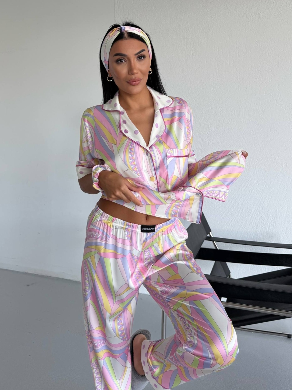 Set Pijama Delis 2 Piese Satin Mat - imagine 3