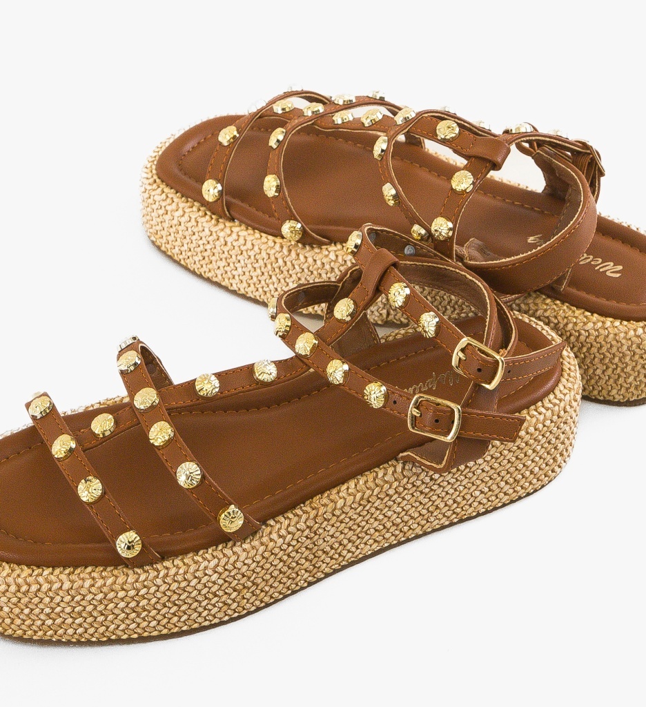 Sandale Dama Straw Camel - Stil și Confort pentru Vară - imagine 7