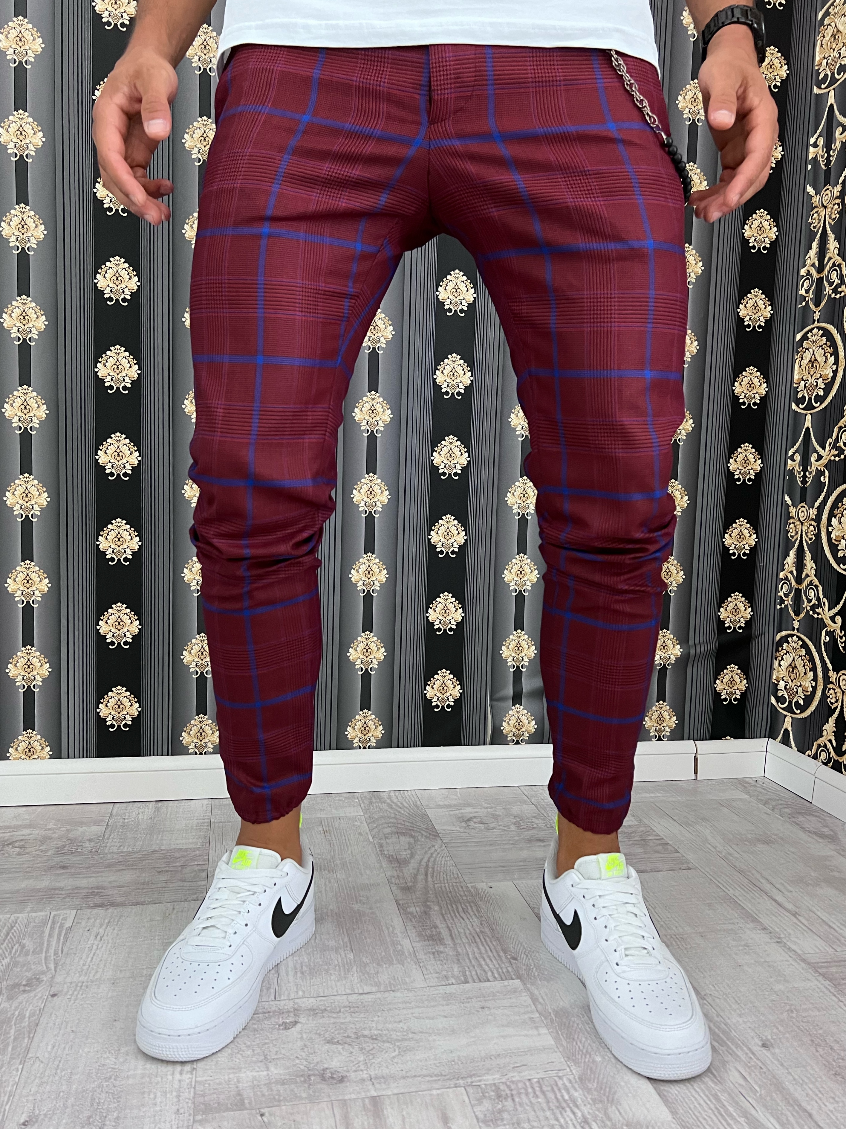 Pantaloni Barbati Grena Carouri Eleganti