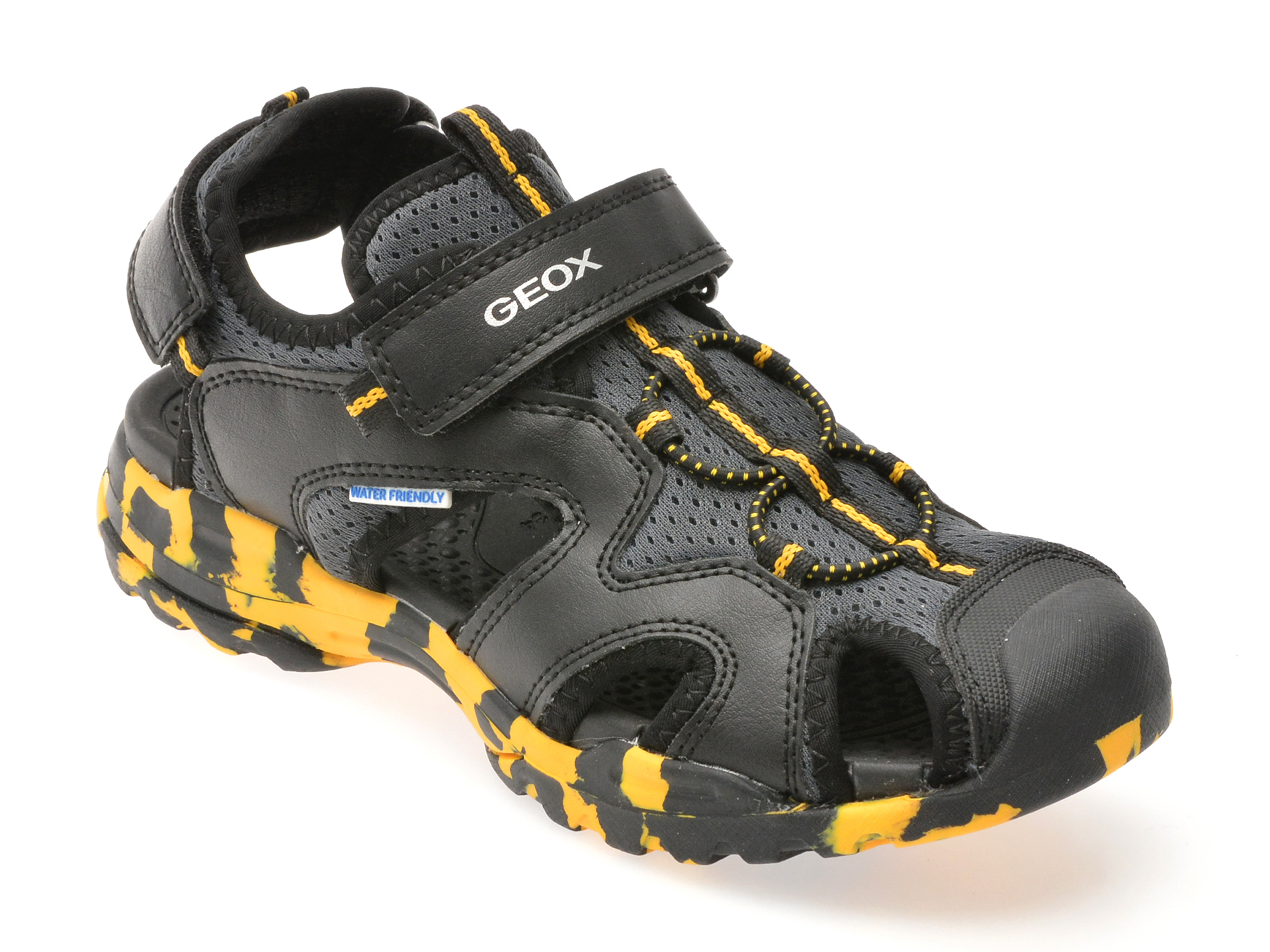 Sandale Geox J450RC Negre cu Talpă Respirabilă