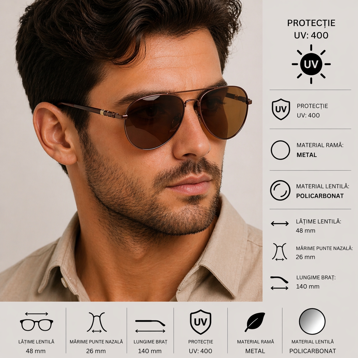 Ochelari Picadili SG042 cu Protecție UV400 - imagine 4