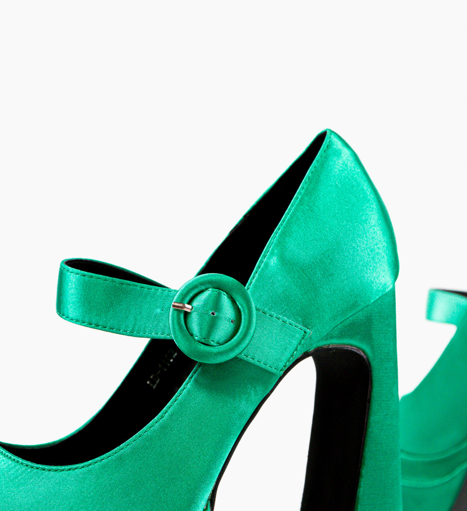 Pantofi Dama Fobol Verzi cu Toc Eleganți - imagine 6
