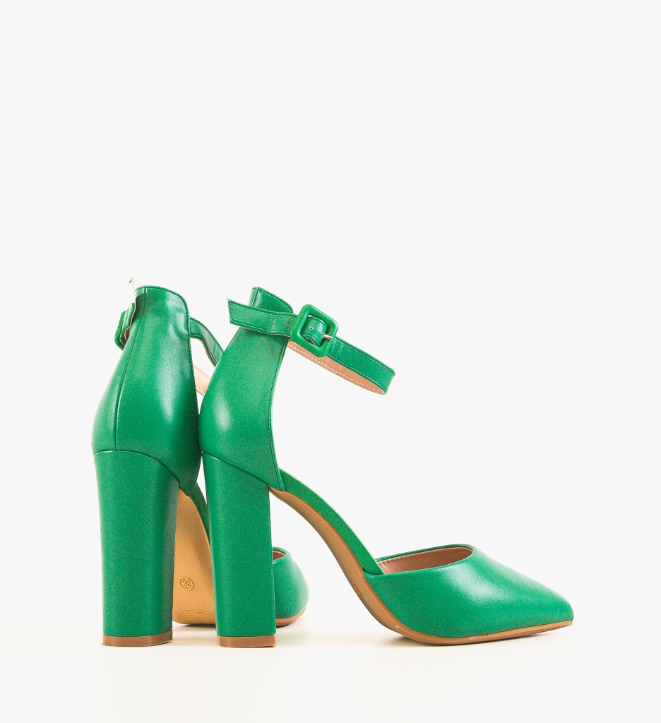 Pantofi dama Anjali Verzi cu Toc Eleganți - imagine 3