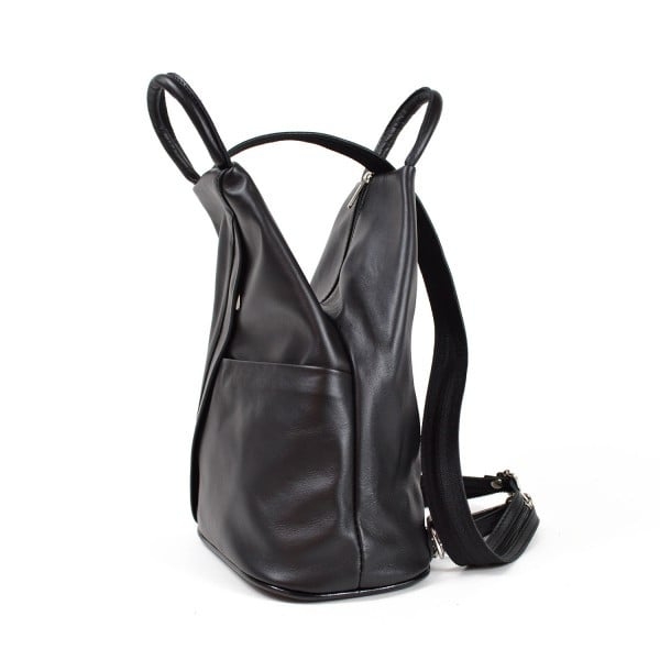 Rucsac Delis Piele Naturală Negru-Rosu Stefania - imagine 2