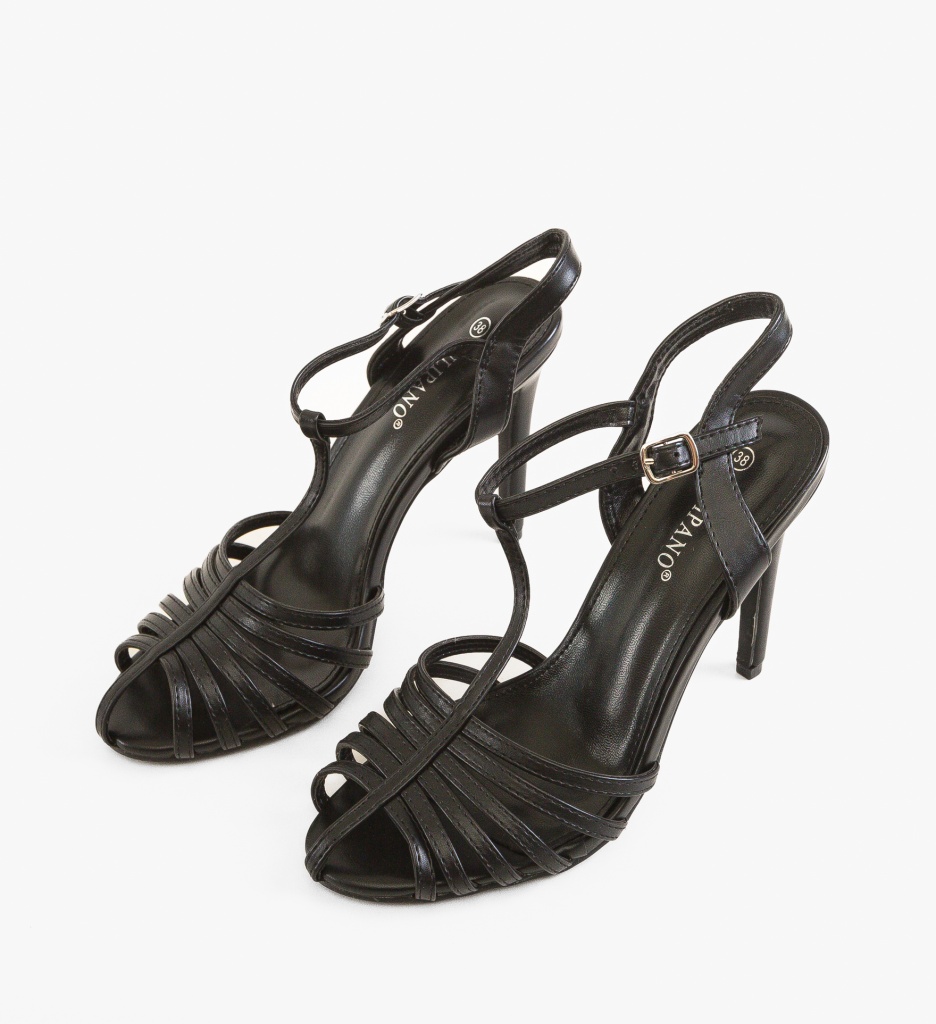 Sandale cu Toc Bronte Negre | Eleganță și Stil - imagine 3