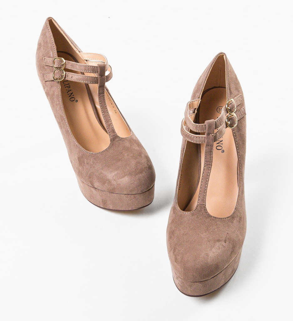 Pantofi Dama Summers Khaki cu Toc Eleganți - imagine 6