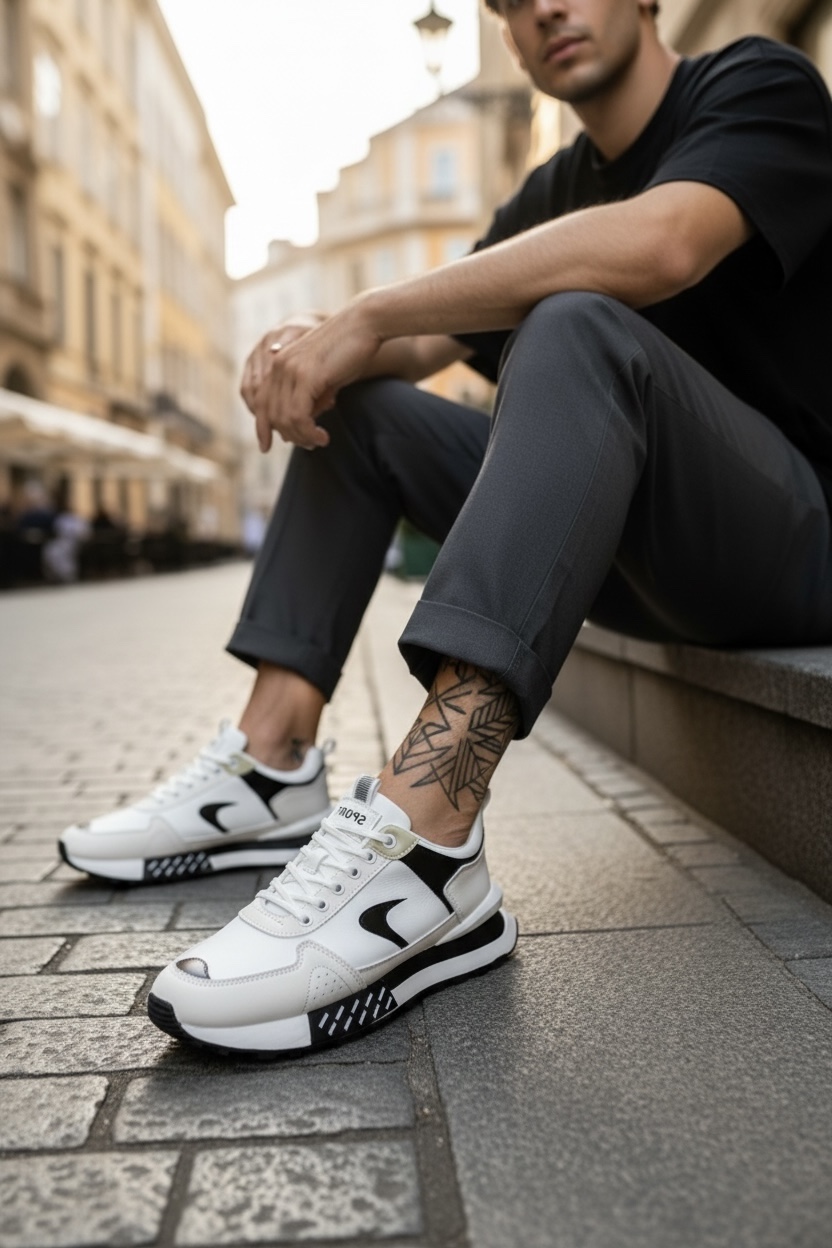 Adidași bărbați casual albi A105