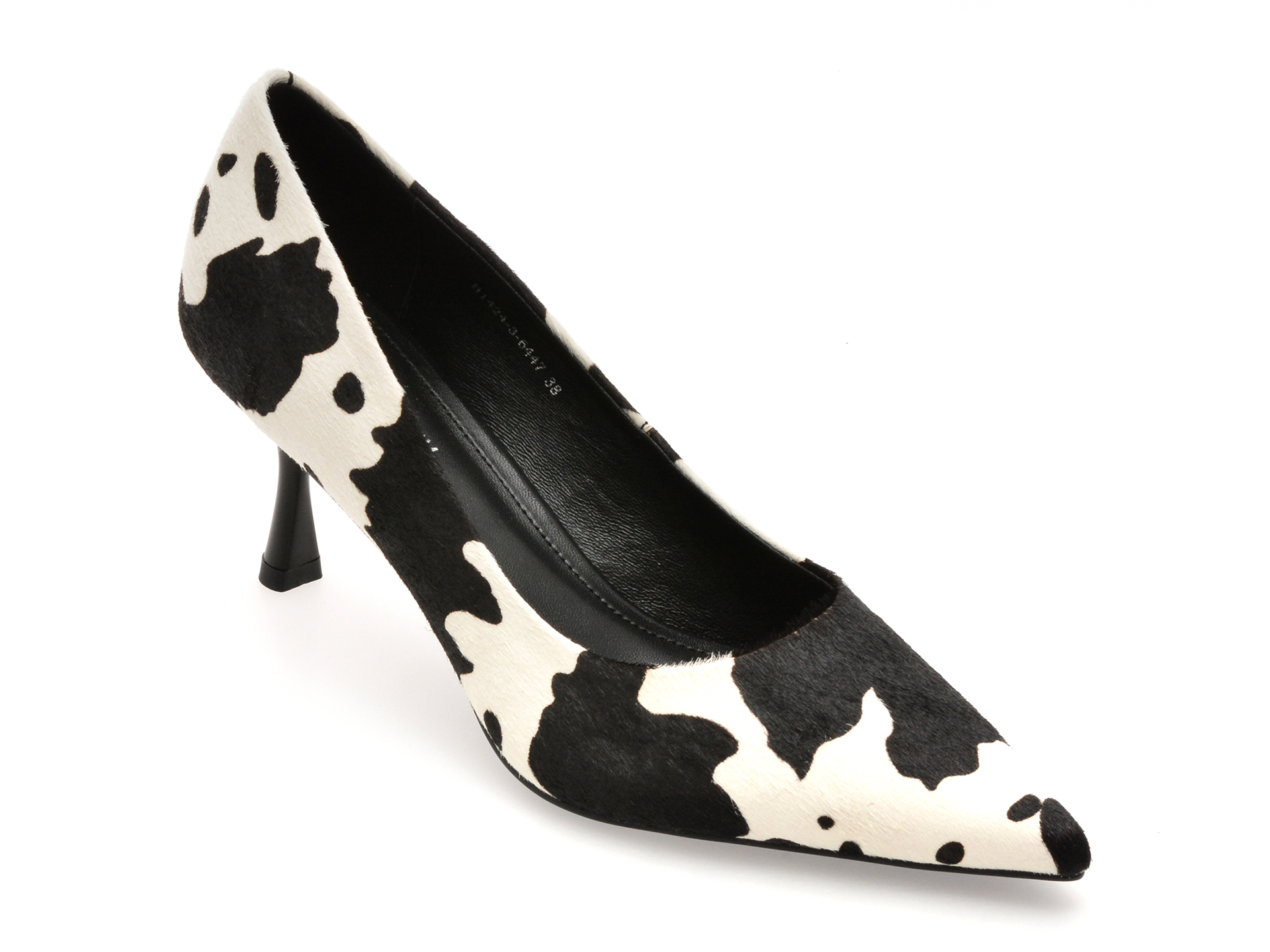 Pantofi Epica Premium piele naturală alb-negru