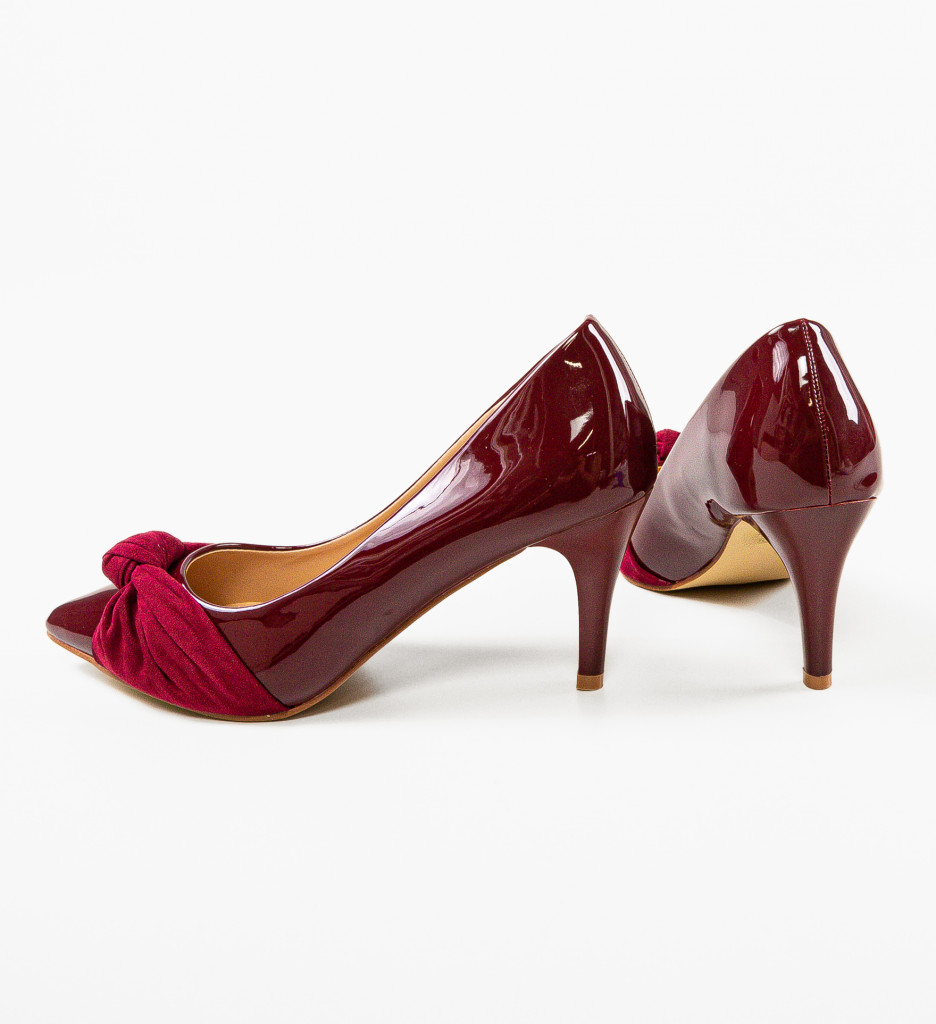 Pantofi Dama Oprez Grena cu Toc Elegant - imagine 4