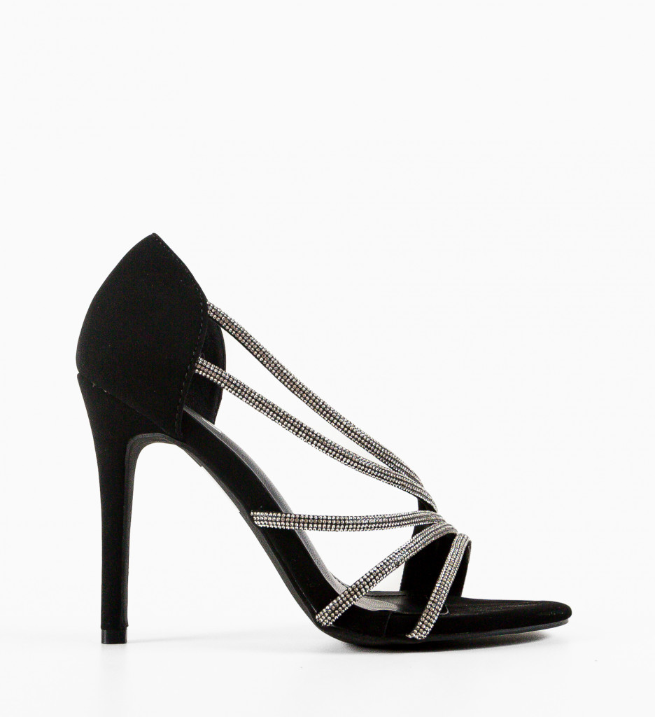 Sandale Bastille Negre cu Toc Elegant - imagine 4