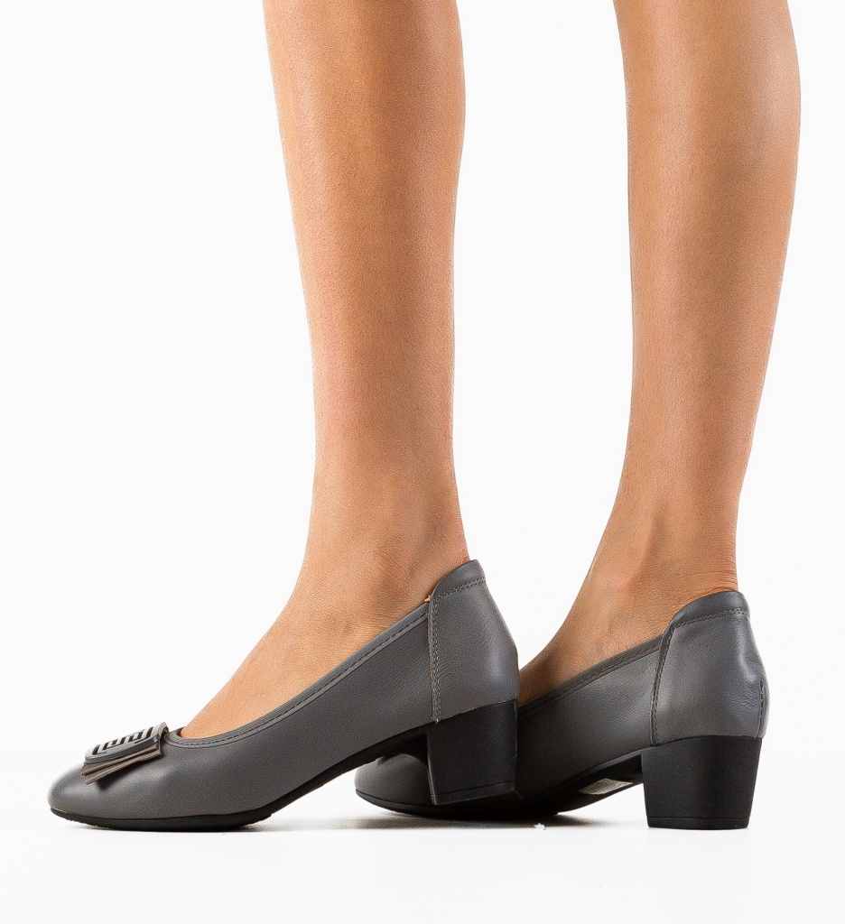 Pantofi cu toc Bobbi Gri - Eleganță și Stil - imagine 3