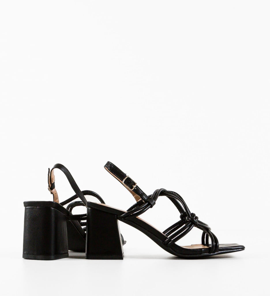 Sandale cu Toc Hallel Negre | Eleganță și Stil - imagine 9