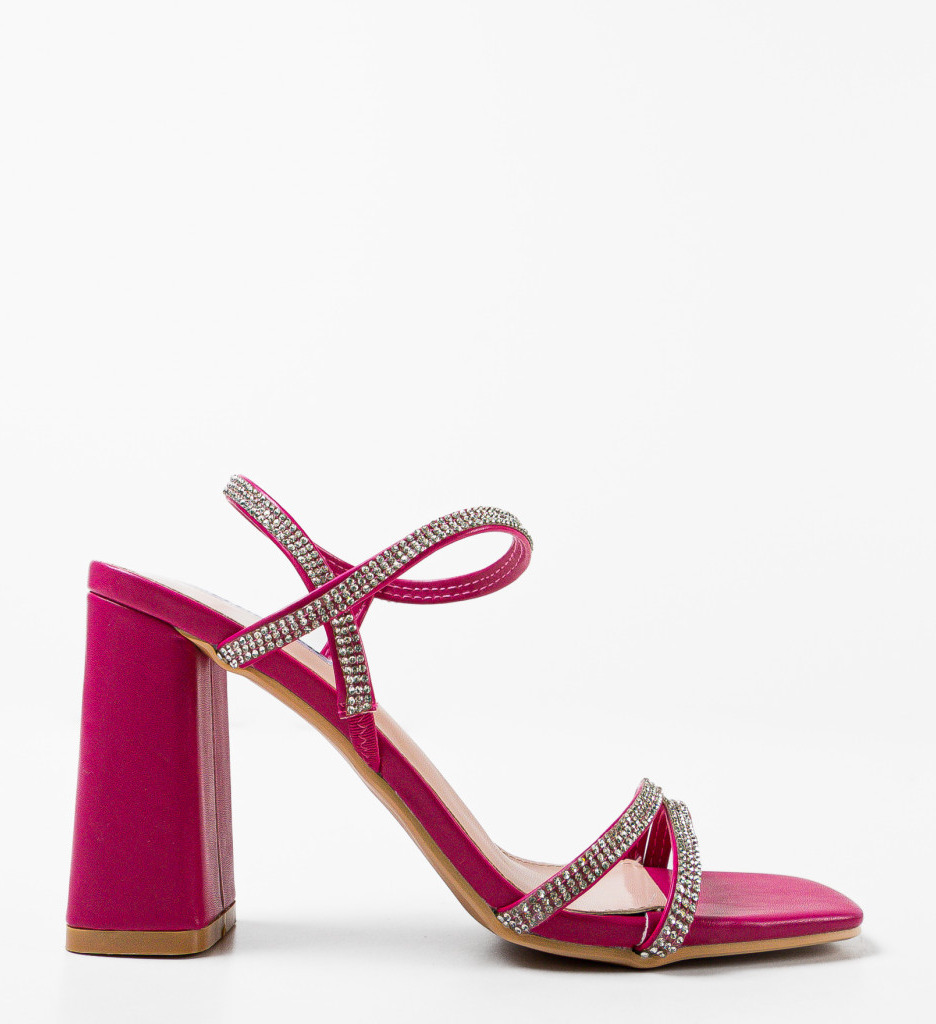 Sandale cu Toc Estrada Fuchsia - Eleganță Asigurată - imagine 3