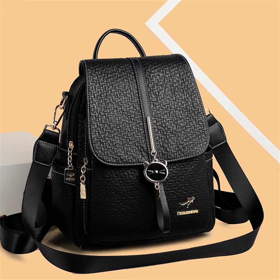 Rucsac dama Iliris GT3603 din piele ecologica, Negru - imagine 3