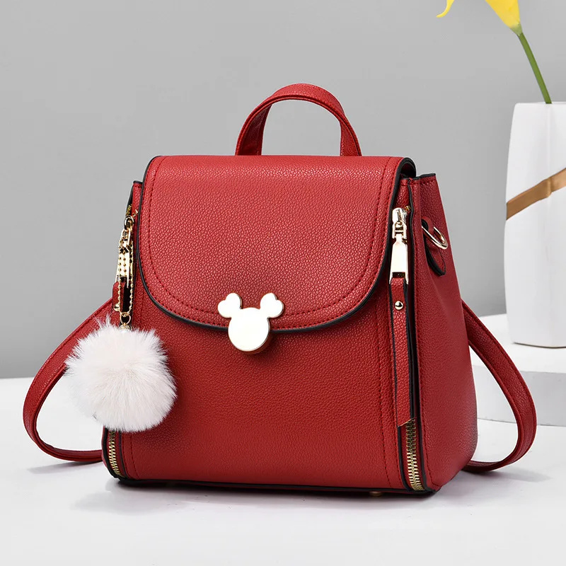 Rucsac dama Delis Mickey GT2943, rosu, piele ecologica