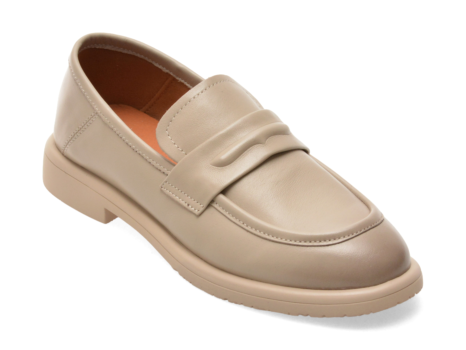 Mocasini IMAGE D380 Bej Piele Naturală