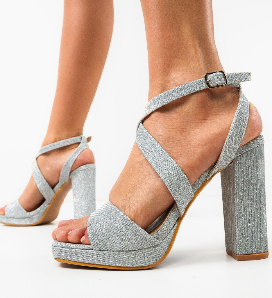 Sandale Florence Argintii - Eleganță Supremă - imagine 4