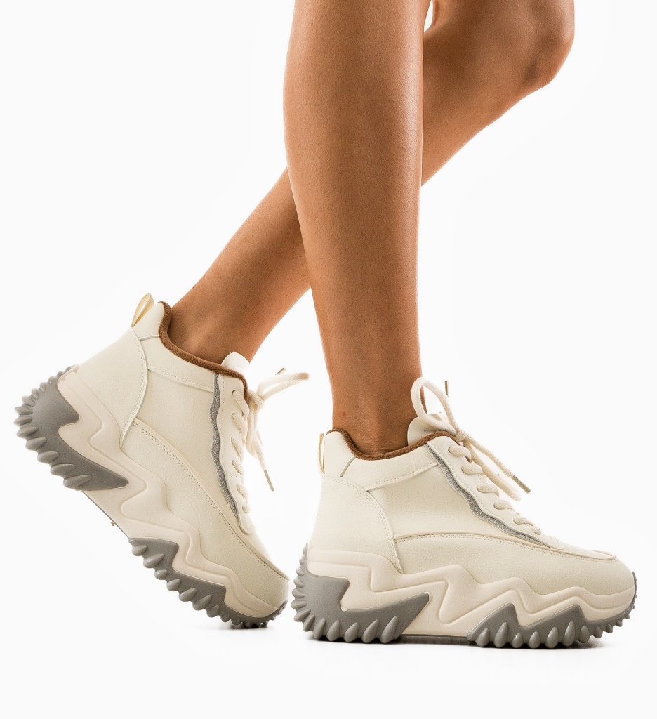 Sneakers Dama Ergyna Bej - Confort Sport - imagine 2