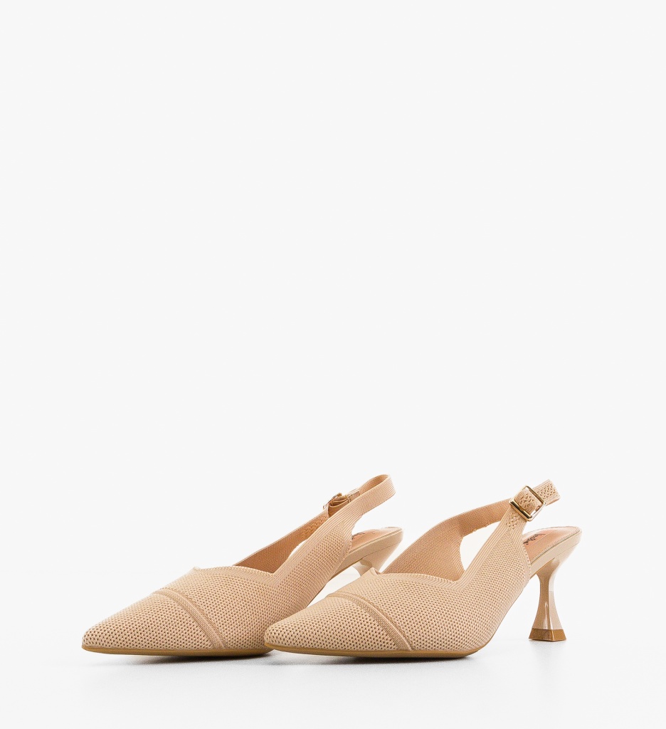 Pantofi Dama Aadam Nude cu Toc Eleganți - imagine 5