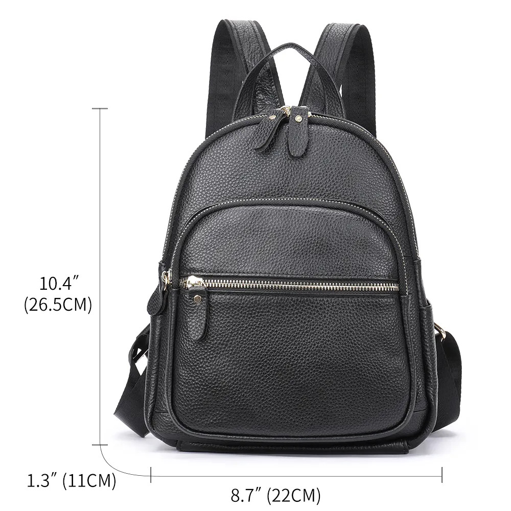 Rucsac dama piele naturala Delis Abana GT2005, Negru - imagine 3