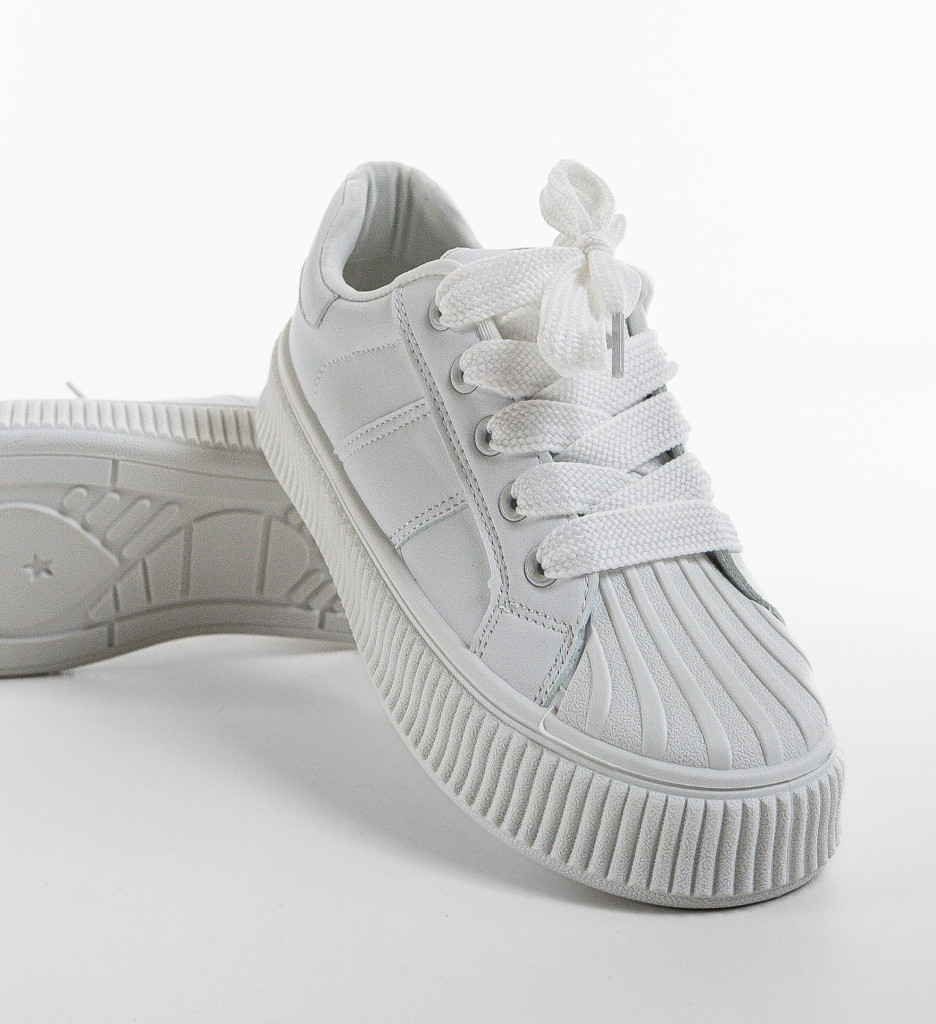 Sneakers Dama Kiona Albi 2 - Confort și Stil - imagine 5