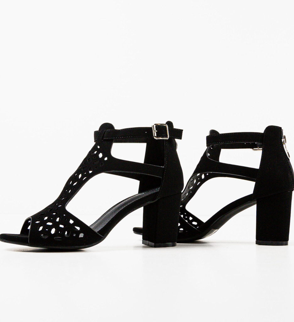 Sandale cu Toc Minison Negre - Eleganță Modernă - imagine 7
