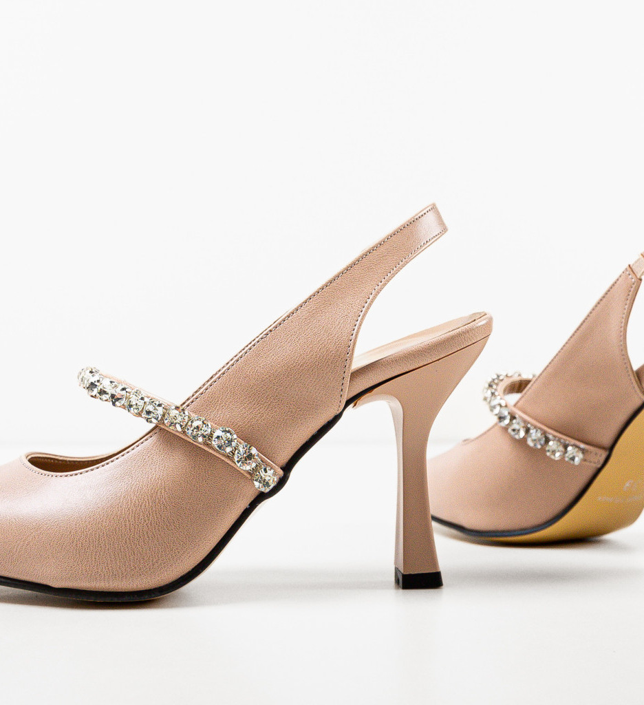 Pantofi dama Cook Nude cu toc elegant - imagine 7