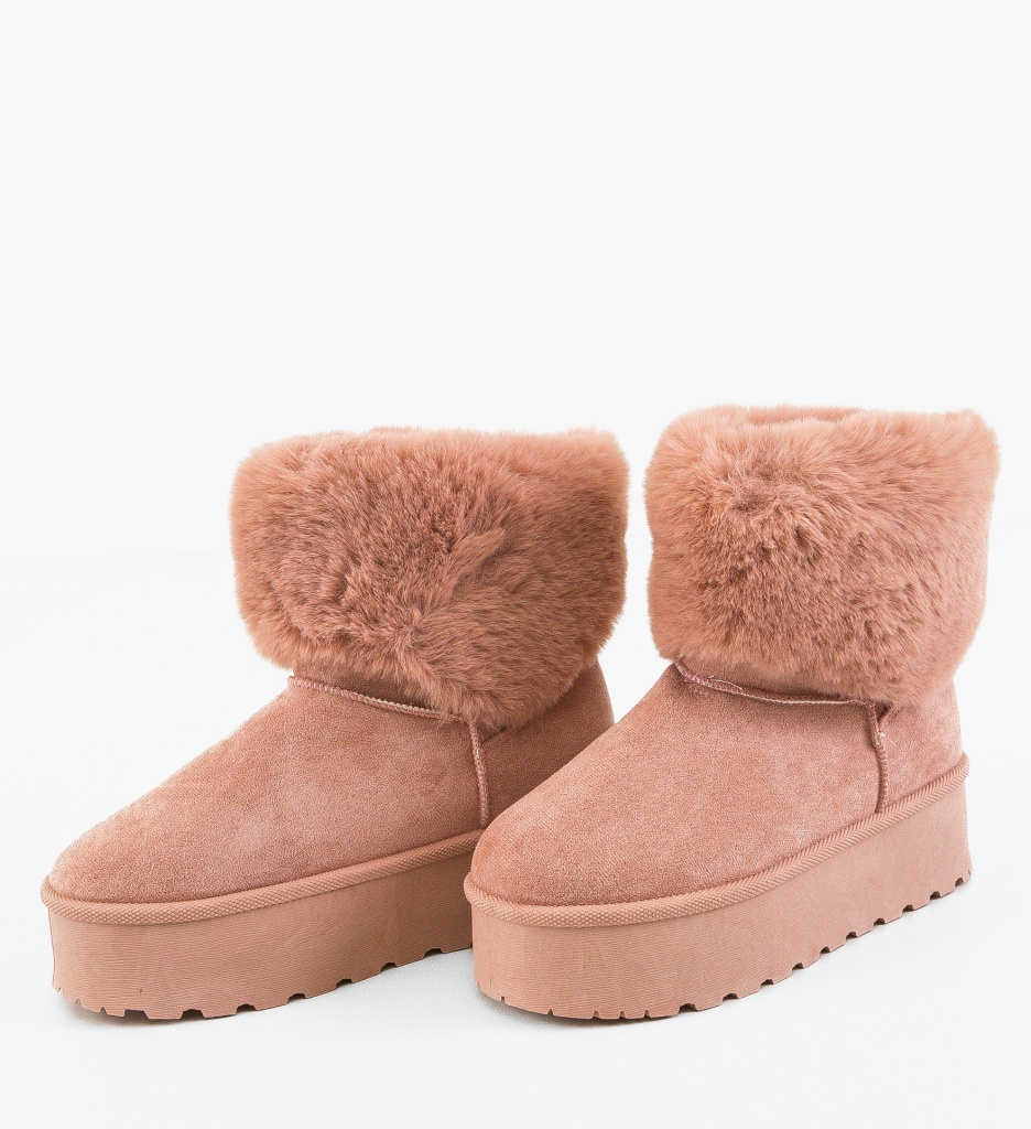 Cizme Tip UGG Roz Puccina - Confort Termic - imagine 8