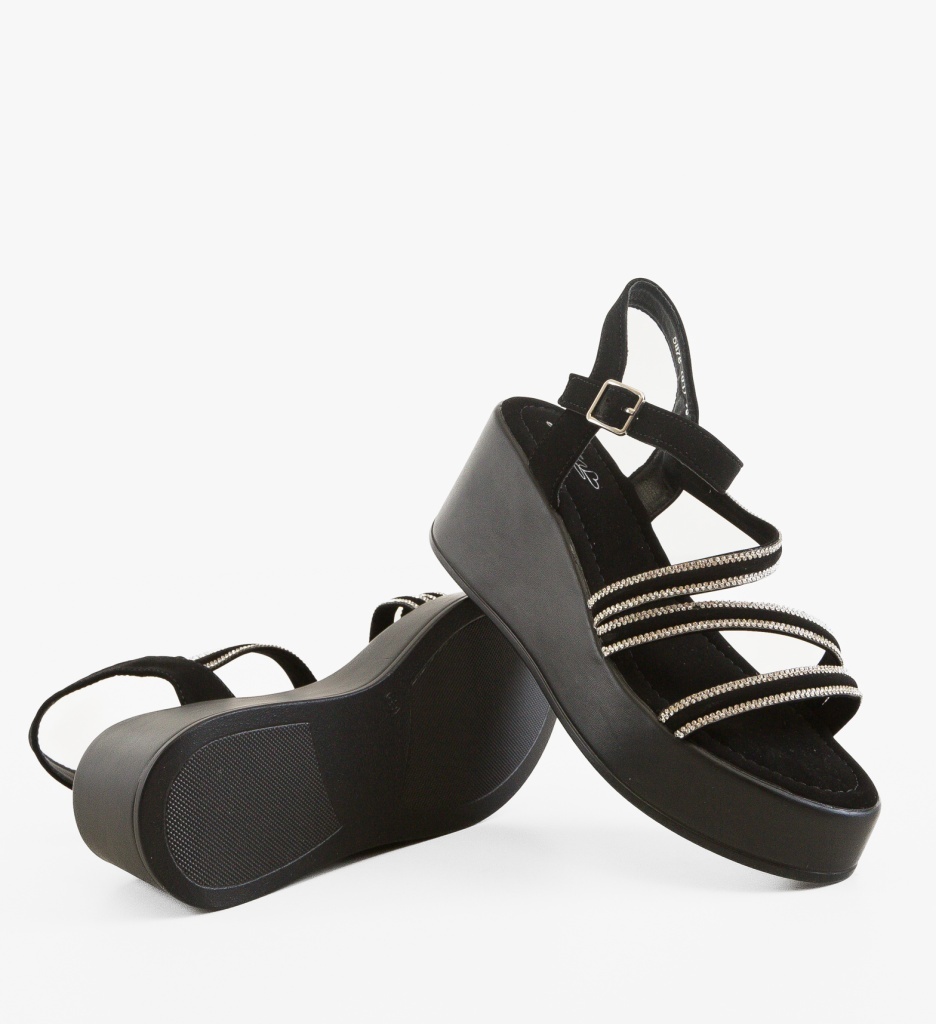 Sandale Dama Svaltar Negre Elegante - imagine 2