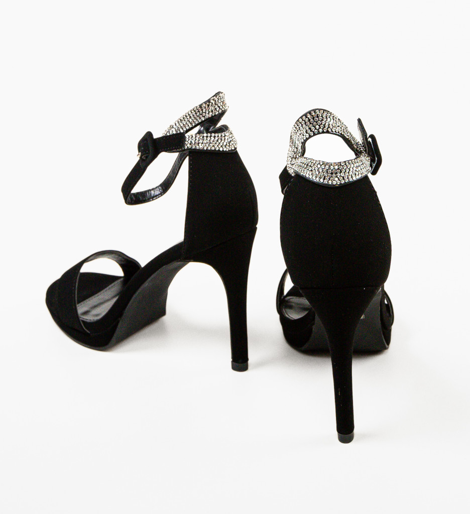 Sandale Loki Negre cu Toc Elegant - imagine 9