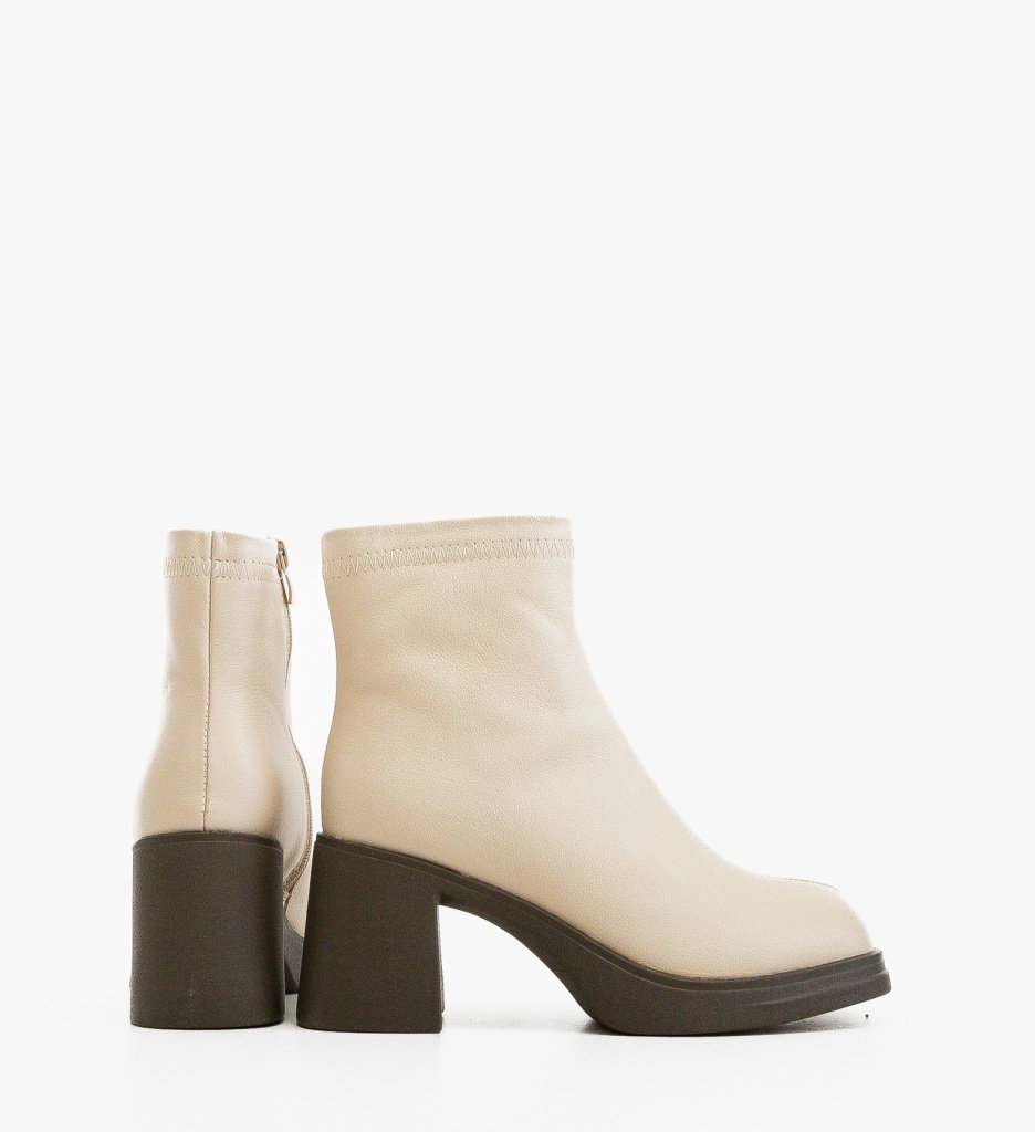 Botine Dama Tafta Bej - Stil Refined si Versatil - imagine 4