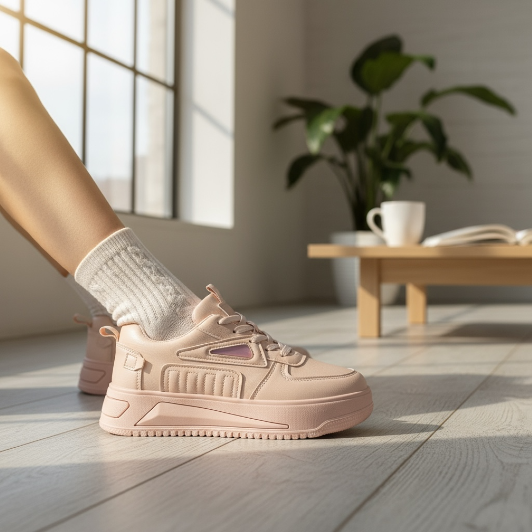 Adidasi Dama Roz Casual cu Talpa Confortabila