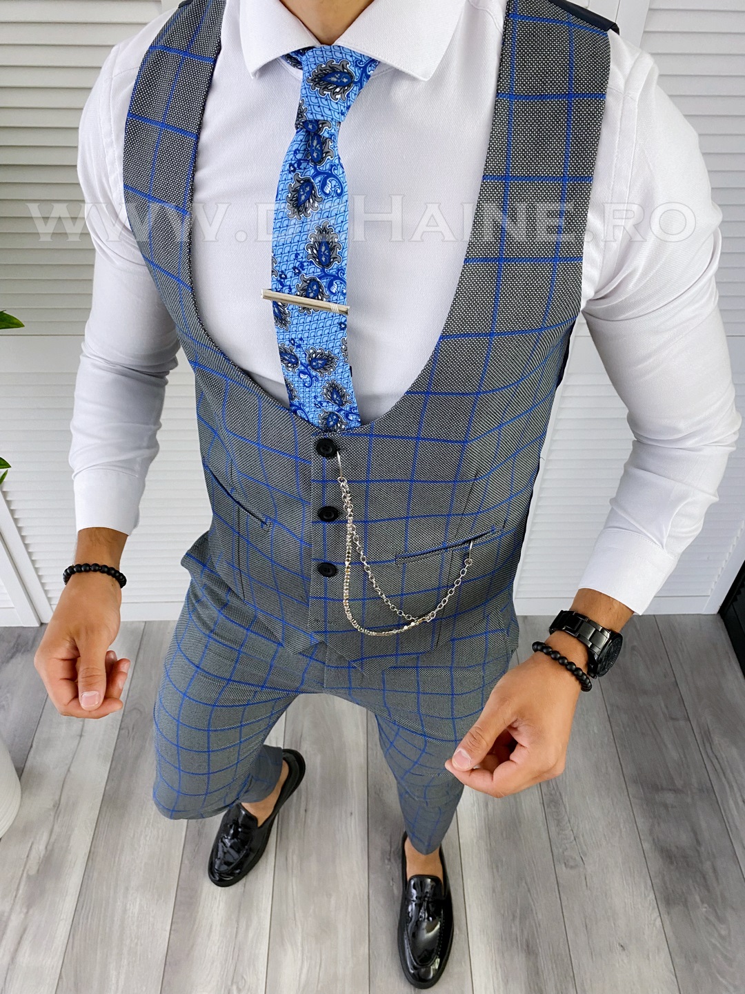 Compleu Barbati Vesta + Pantaloni Elegant Slim Fit