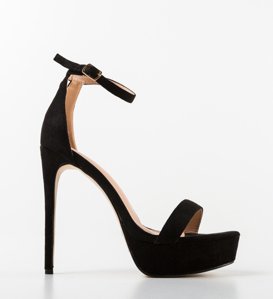 Sandale dama Alaram Negre cu toc elegant - imagine 5