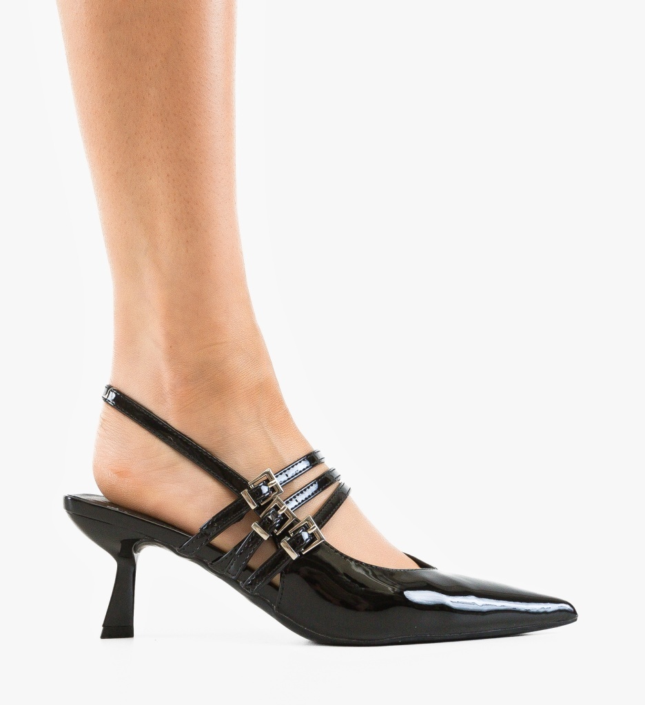 Pantofi Dama Zybras Negri cu Toc Eleganți - imagine 6
